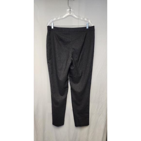 Talbots Heritage Gray Pinstripe Trouser Wool Pant Stretch Straight Leg 10 - Picture 3 of 6